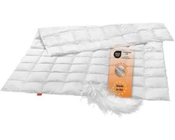 sleepling donzen dekbed - zomerdekbed 200x200 cm - extra licht dekbed met 90% dons / 10% veren - als zomerdonsdekbed, extra licht verendekbed of zomerdeken met dons - Downpass gecertificeerd - Made in EU - 200 x 200 cm - wit