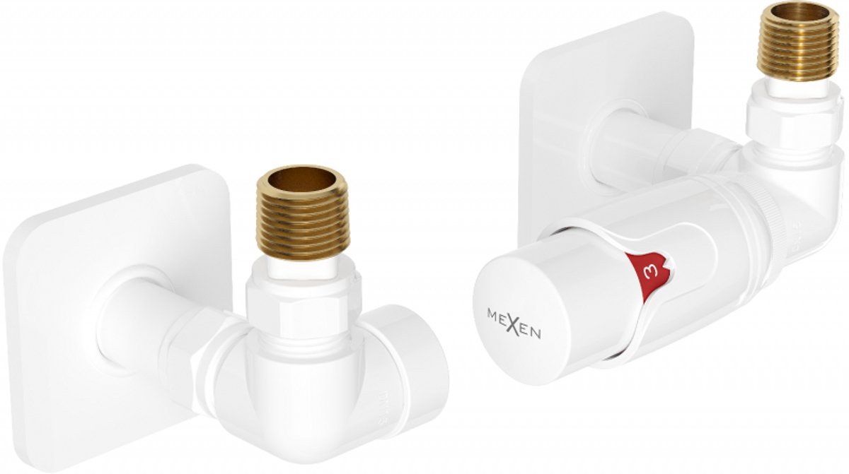 Mexen G00 axiale thermostatische set met afdekking S, wit - W903-900-909-20