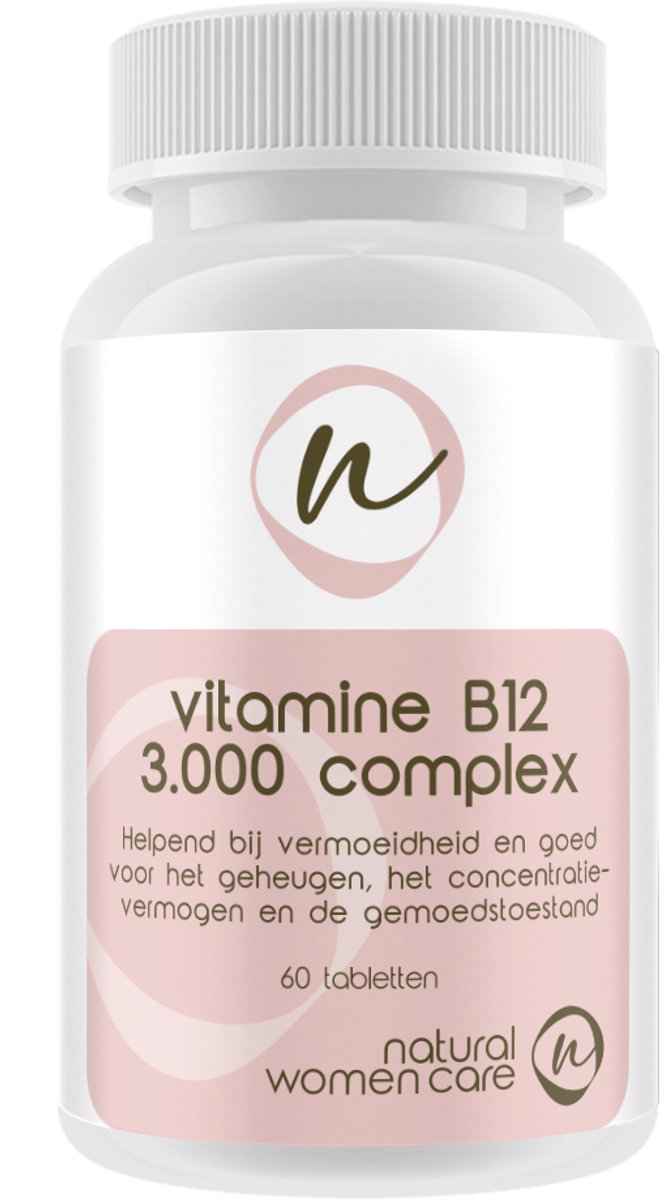 Natural Women Care - Vitamine B12 3.000 complex - vitamine - energie - B11 - folaat - foliumzuur - B12 - B6 - B2 - Methhyl - Adenosyl - methylatie