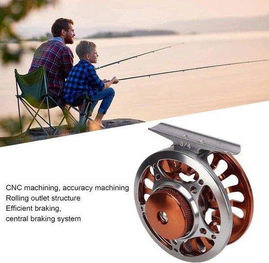 Allecto- Vliegvissen Reel - Efficiënt Remmen - 3 Lagers - 2 Kleuren Aanpassing - CNC Verwerking - 3/4 Fly Reel - Outdoor Vissen - Geschikt voor Vliegvissen - Kleur of model — afbeelding 5