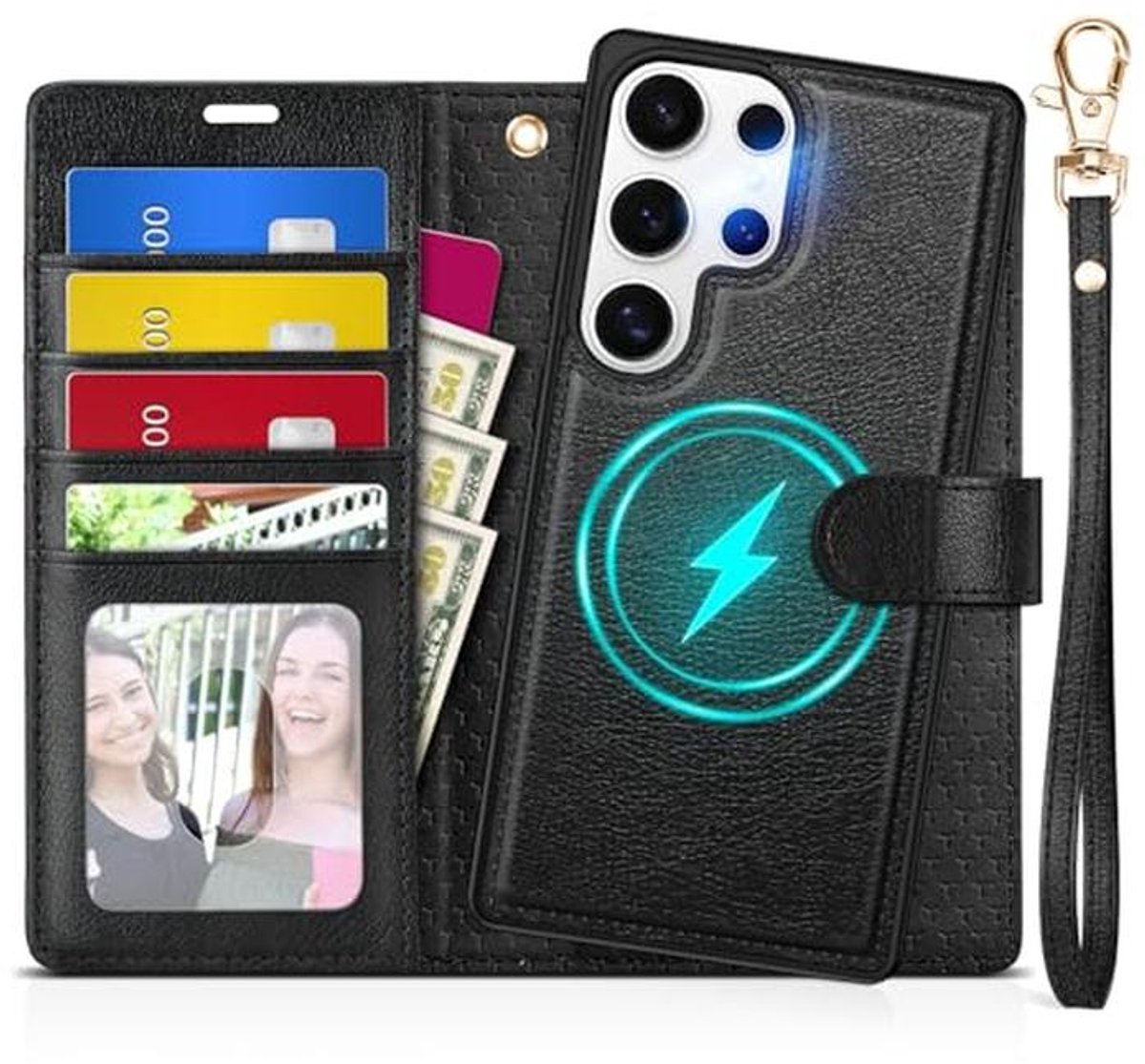 Galaxy S25 Ultra 2-in-1 Faux Leather Wallet Case met RFID Blokker