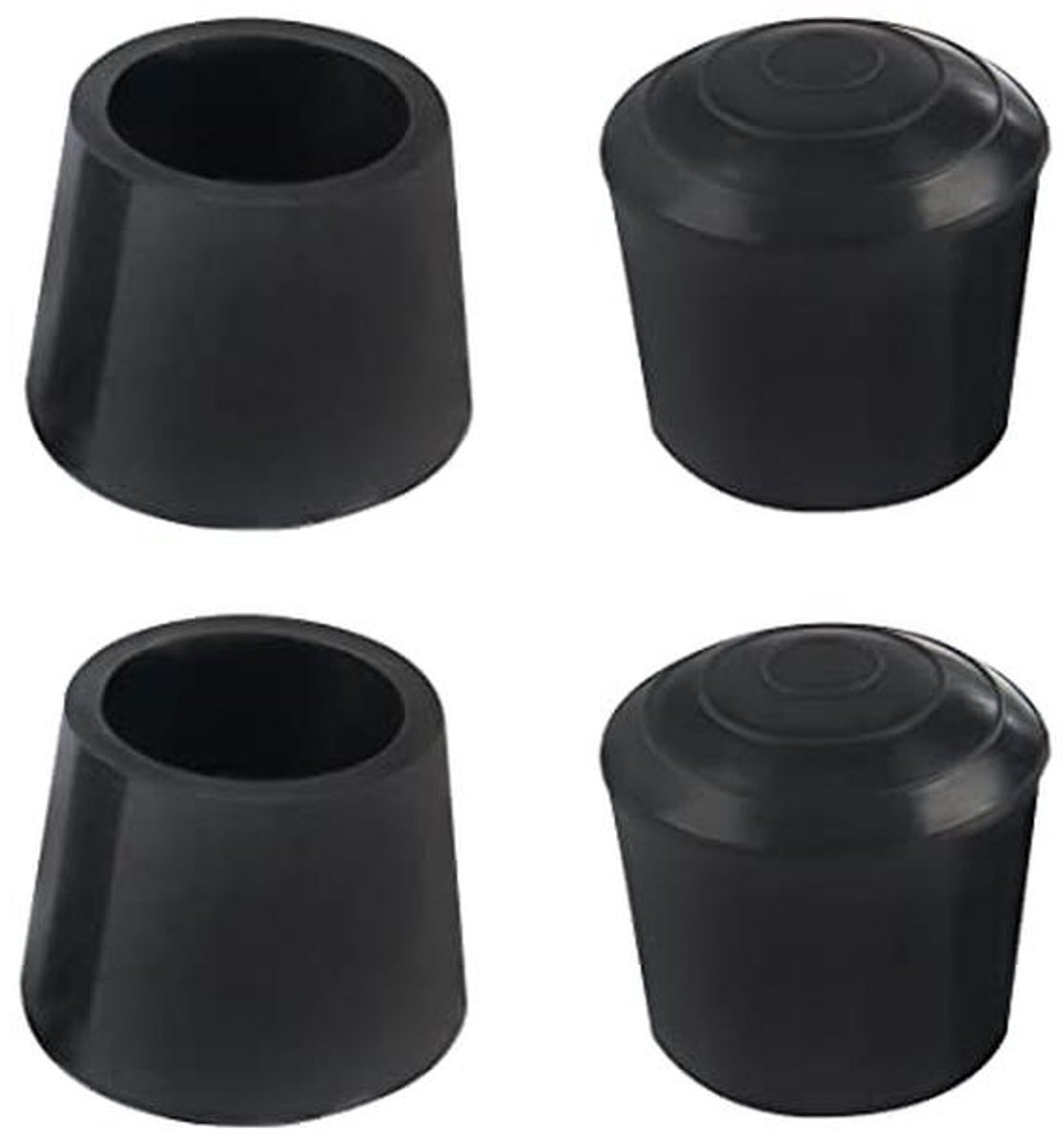 Rubberen Stoelpootdoppen - 4 Stuks Zwart - 19 mm en 3/4 Inch - Bescherming voor Meubels