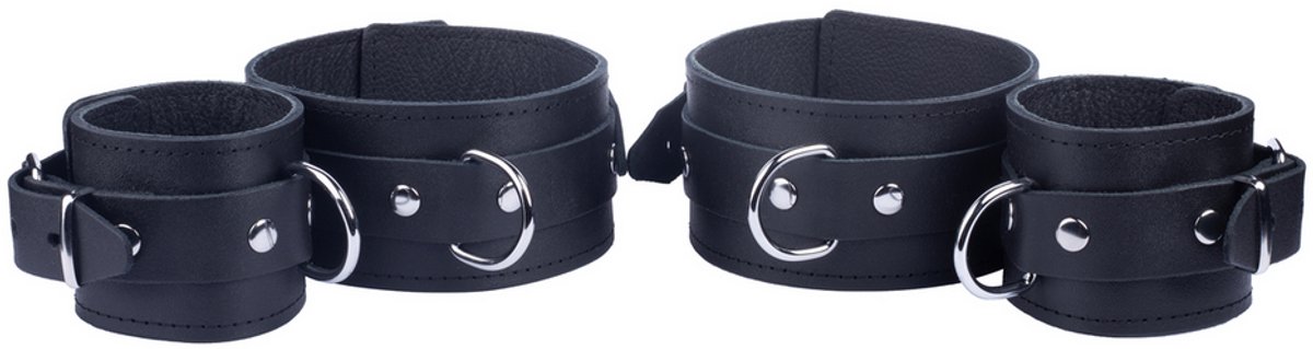 leren arm- en onderarmbeperkingen - zwart