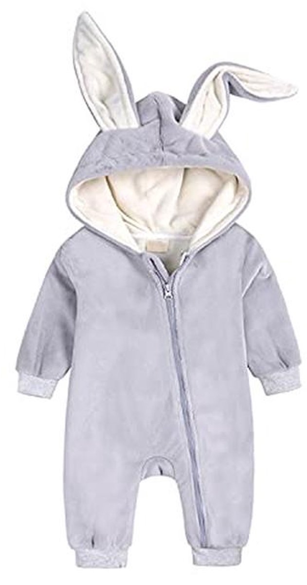 Katoenen Babypakje met Konijnenoren en Lange Mouwen, Pyjama voor 0-18 maanden