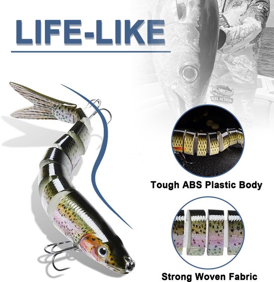 NAXSIR Multi-Jointed Lure, 13,4 cm, 18 g, met 6 haken, zinkend aas, 3 per doos van Merkloos — afbeelding 3