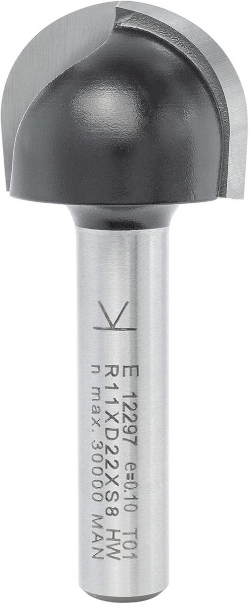 Ronde Houtfrees met Hardmetalen Snijkanten - 8mm Schacht - Voor Holle Profielen