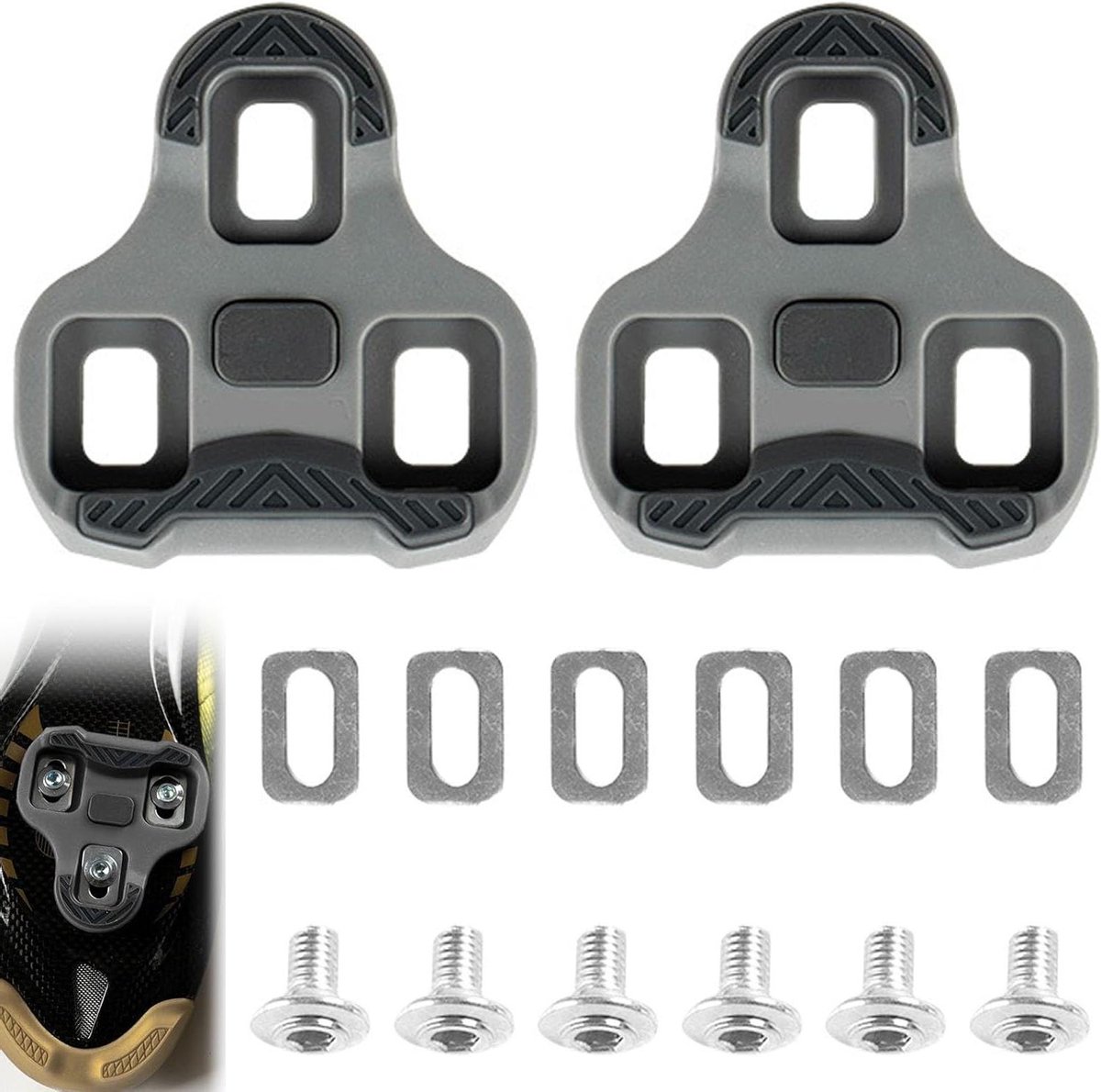 Pedalen voor Bike pedalen, 3-gaats grip blade 2 Max Cleats fiets - Grijs - Compatibel met KEO Blade - 2 Max - Classic 3 - Easy - Power Tap systemen