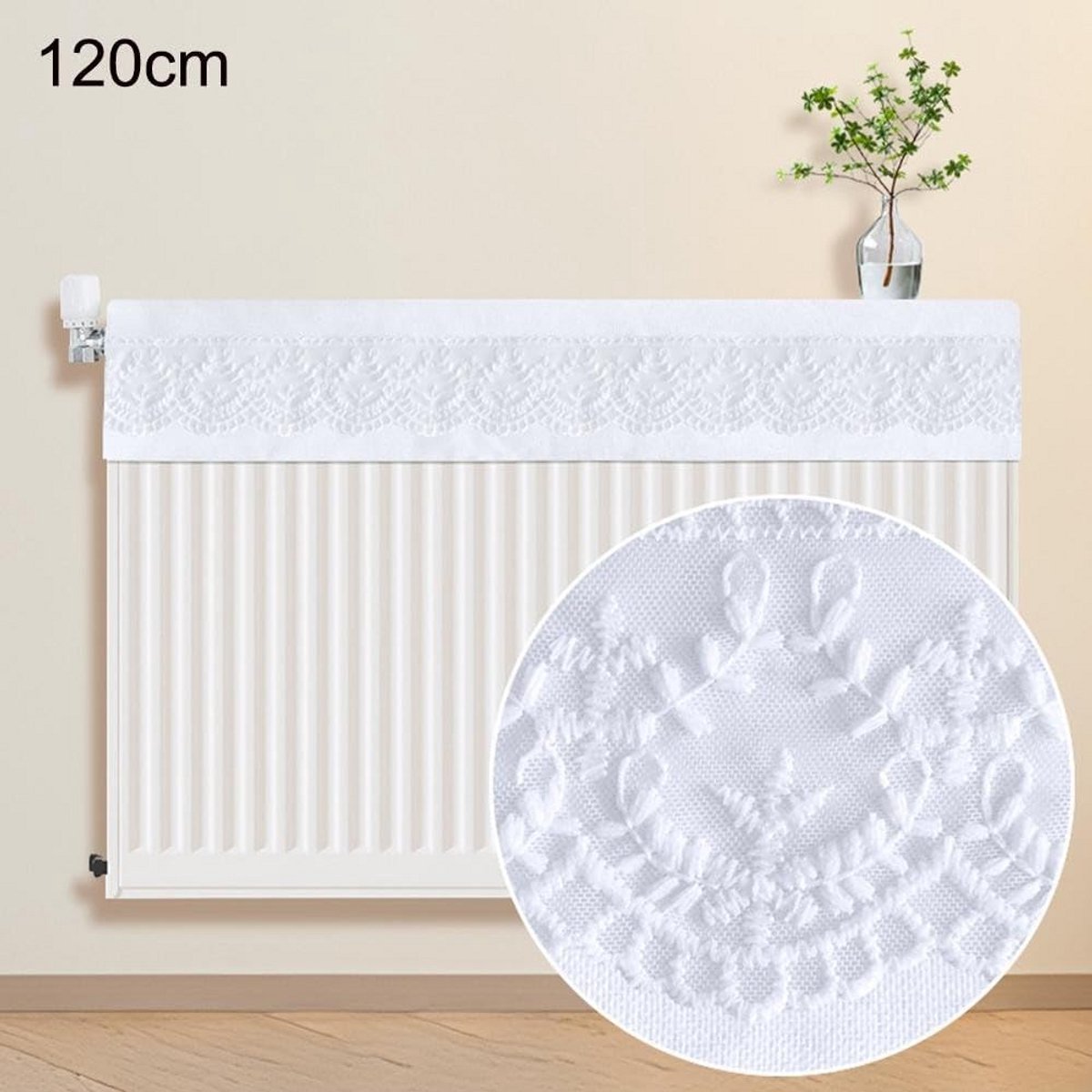 Wasbare Linnen Stofhoes voor Radiator met Kantafwerking - Universele Pasvorm