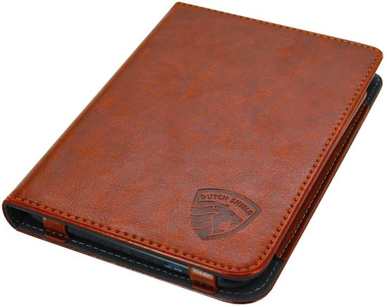 Luxe Sleepcover Geschikt voor Tolino Shine 4 Hoes Cognac Bruin van Luxe — afbeelding 3