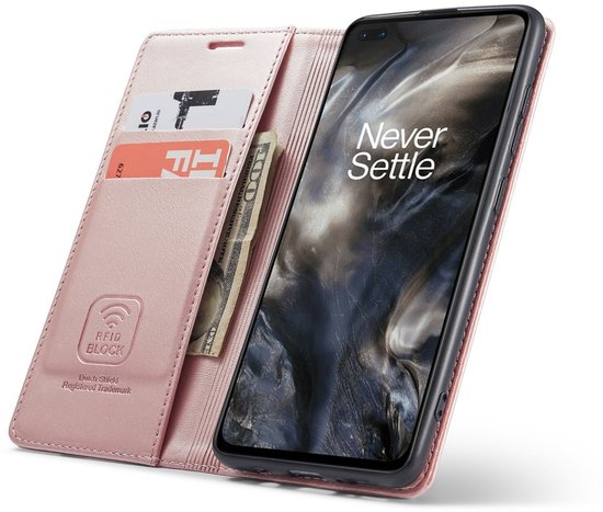 Étui Oneplus Nord N100 Case Anti Skim Book Case Rose Gold