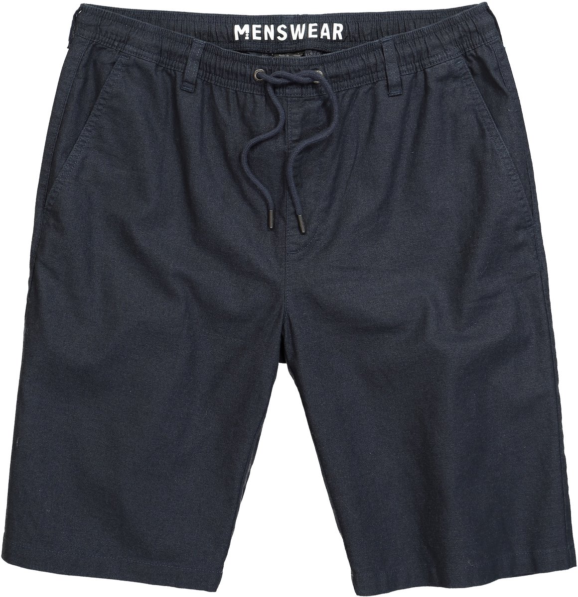 Men Plus - Heren - bermuda van linnenmix Relaxed Fit elastische tailleband - Navy blauw - Maat 4XL
