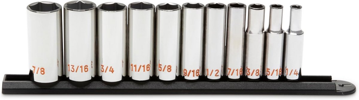 11-delige Diepe Doppenset 3/8" Aandrijving - SAE - 6-Punts - Hoge Zichtbaarheid