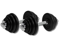 VirtuFit Dumbbellset Pro - Verstelbare Halterset - Gietijzer - 2 x 15 kg