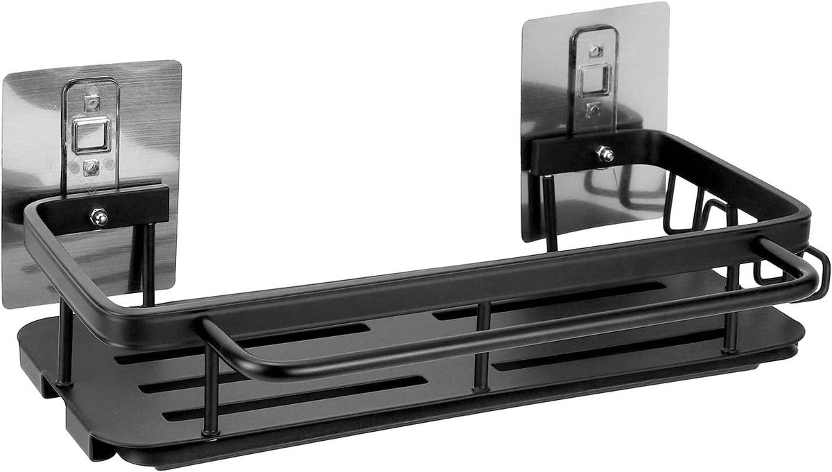 Hangende Spoelbak Organizer Zonder Boren met Afdruiprek Zwart