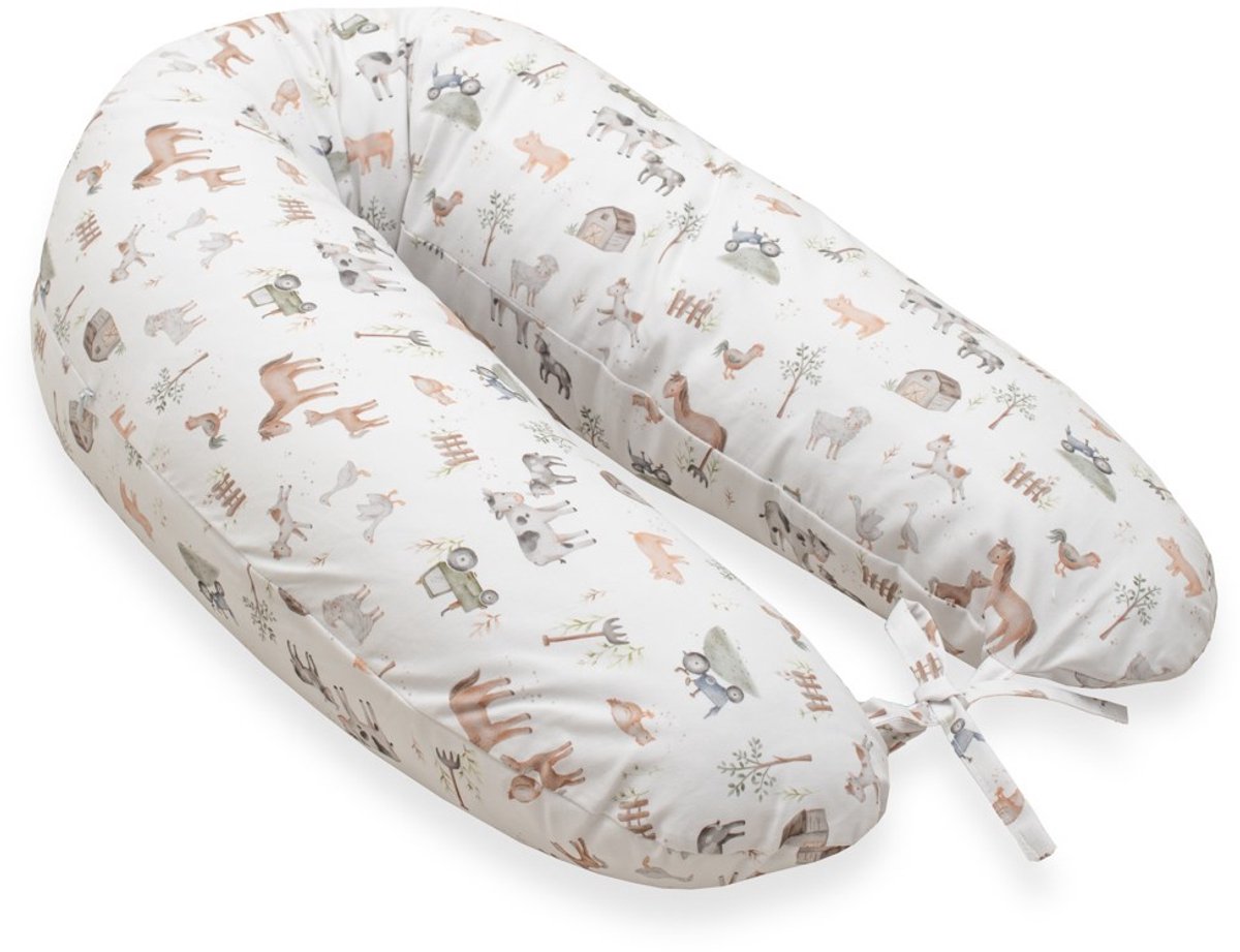 New Baby - Voedingskussen - Universeel multicolor voedingskussen 100% katoen - babykussen - borstvoeding - rugsteun - zwangerschapskussen - babysteun