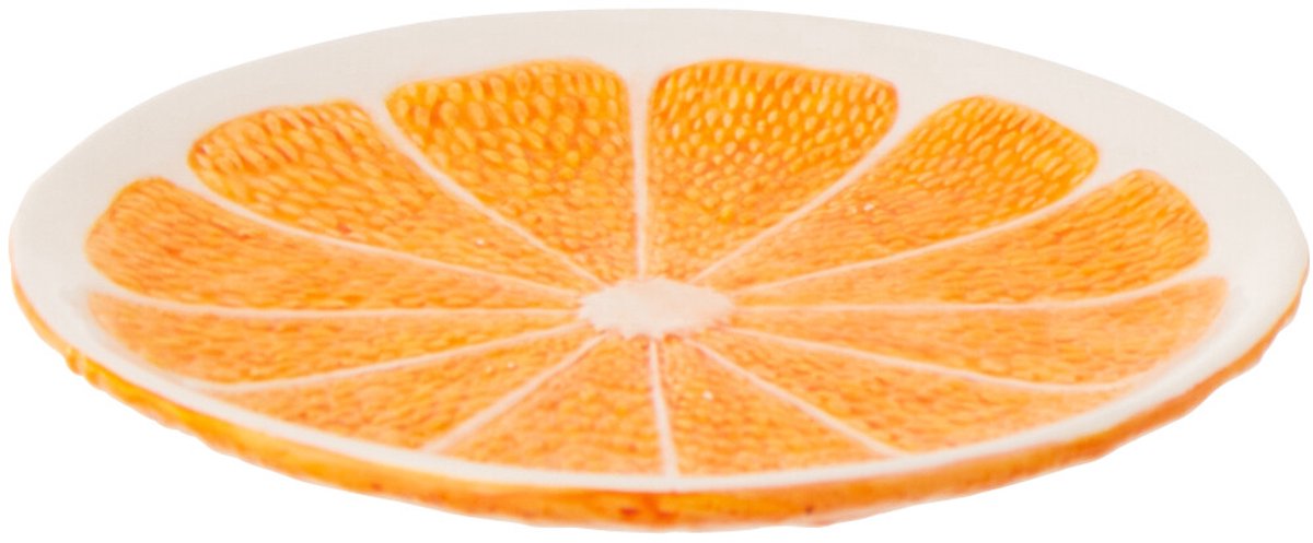 J-Line plateau Oranje Dolomiet - keramiek - oranje/wit - 2 stuks