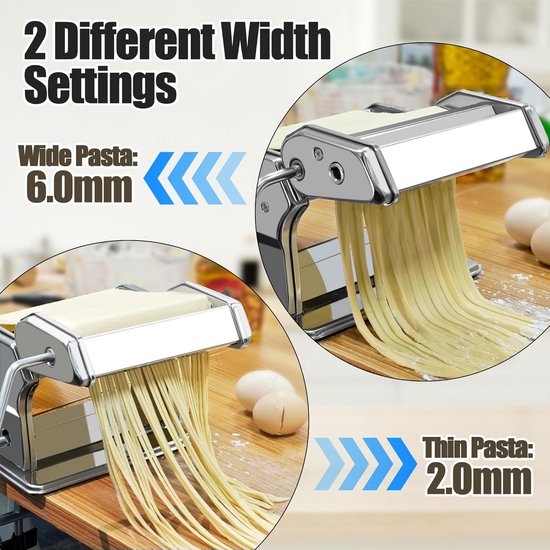 Pastamachine - Pastamaker - Spaghetti en Lasagne Machine - Pastasnijder van Merkloos — afbeelding 3