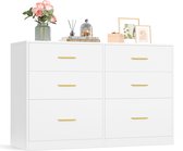 VASAGLE LTS416WB01 - Commode à 6 tiroirs - style moderne - armoire pour chambre ou salon