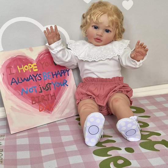 26 inch Realistische Reborn Baby Pop van Zacht Siliconen Vinyl - Handgemaakte Pasgeboren Baby Pop voor Kinderen - Perfect Cadeau voor Verjaardagen — afbeelding 2