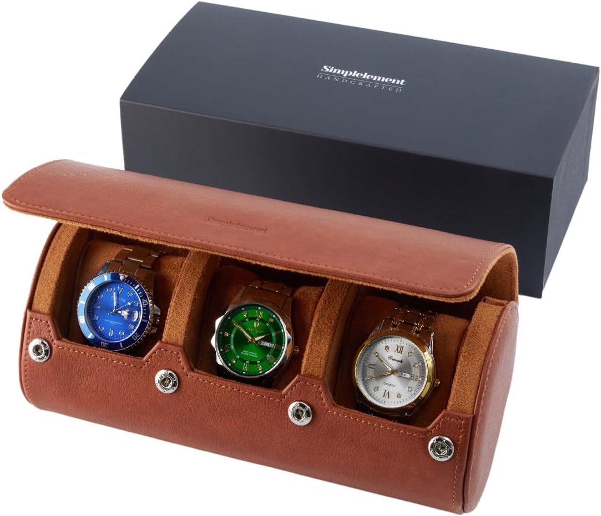 Reis Etui voor 3 Horloges van Imitatieleer - Beschermhoes voor Heren en Dames