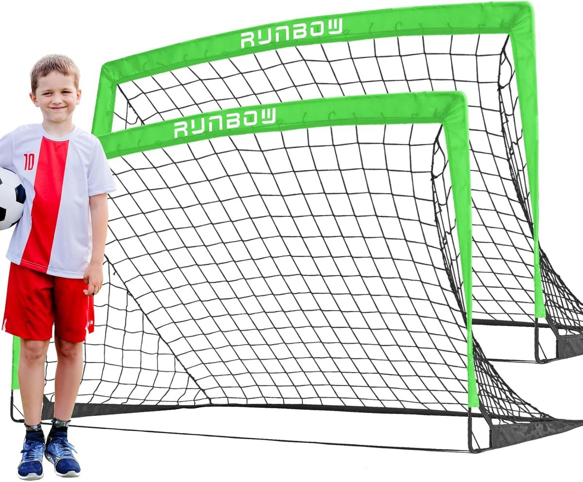 Voetbal Doel - Sport Net - Buiten Spelen - Opvouwbaar Set - 5x3 FT - Groen