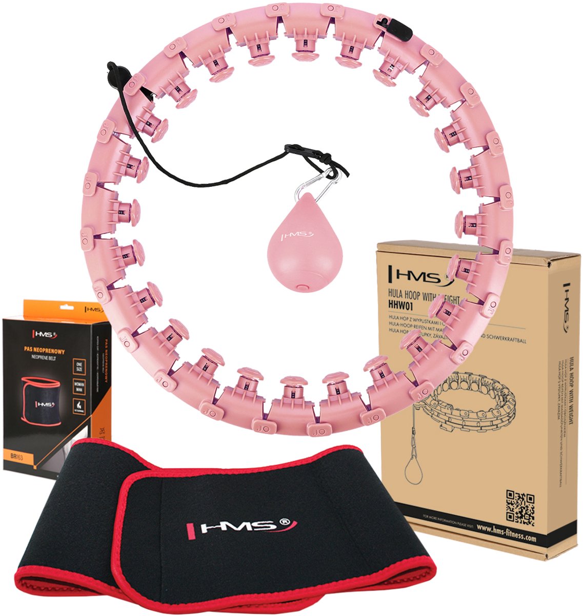 HMS - HHW01 Serie - Hula Hop - Roze - Met Wypustki En Gewicht
