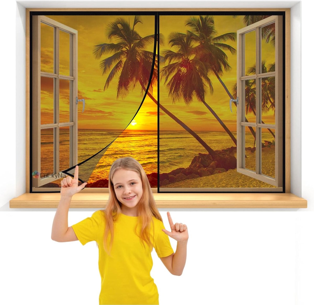 Magnekscherm voor Raam 60x130cm - Zwart Hor met Sterke Magnetische Sluiting tegen Muggen en Insecten