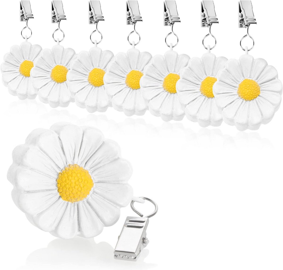 8x Tafelkleedklemmen met Clip - Winddichte Gewichtjes voor Tafelkleed - Bloemmotief