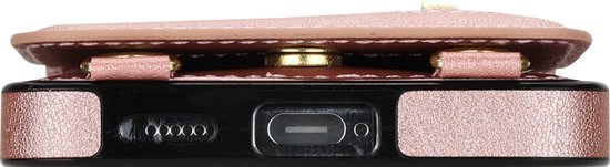 Geschikt voor Samsung Galaxy S25 FE Hoesje Met Koord - Solidenz S25 FE Wallet Case Cover - Telefoonhoes - Backcover Met Koordje - Cord Case - Lanyard - Hoesje S25 FE - Roségoud