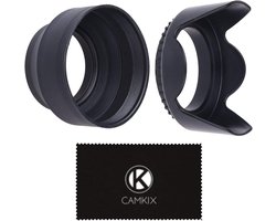 2-Delige Zonnekap Set voor Camera Lens 55mm: Flexibel Rubber en Tulpenmodel voor Minder Reflectie