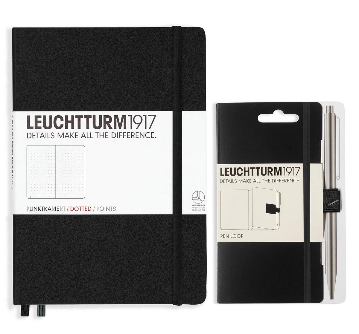 Hardcover A5 Notitieboek Gestippeld - Zwart met Penlus