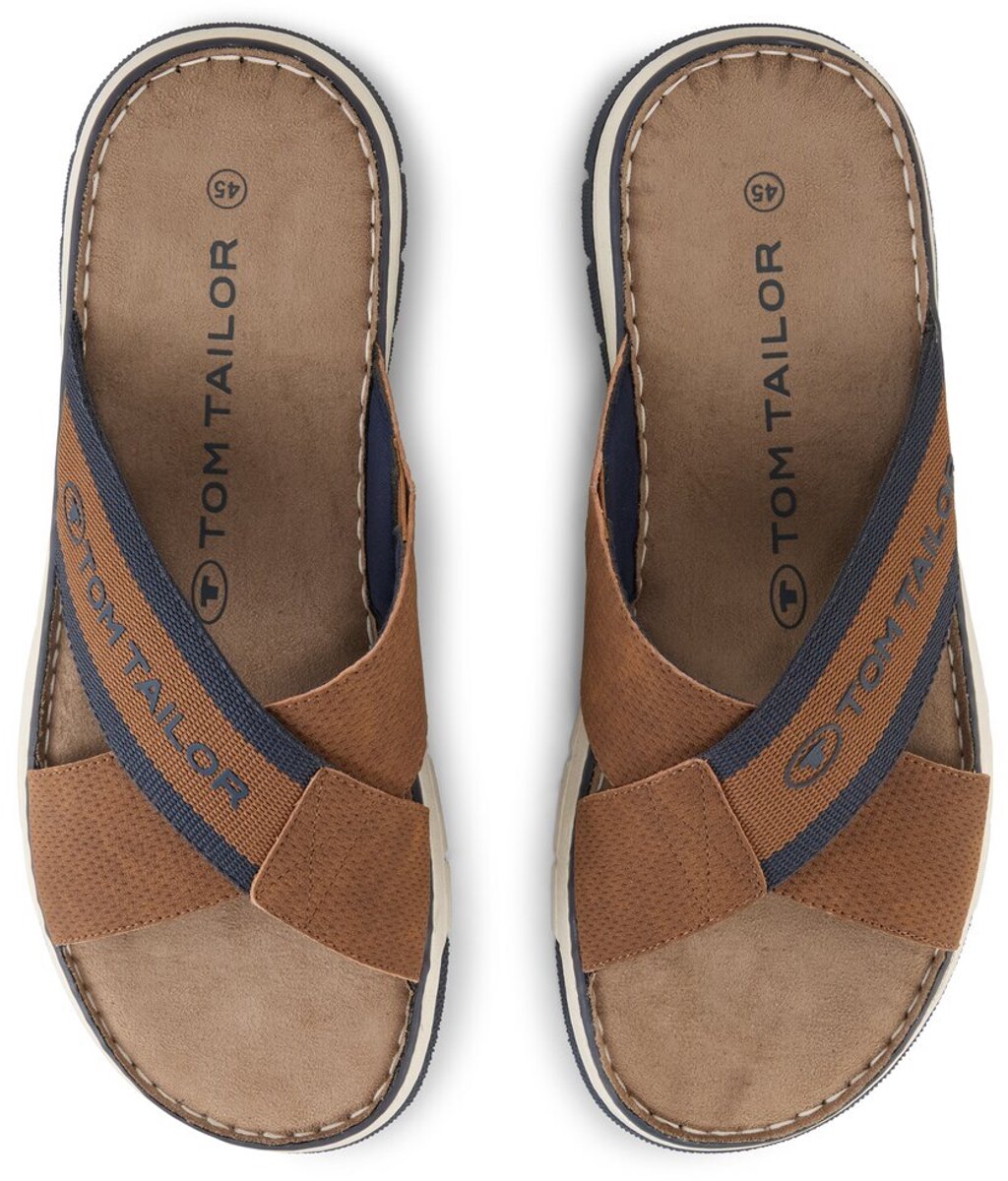 Tom Tailor - Slides met logo-applicatie - Maat 40 - rust