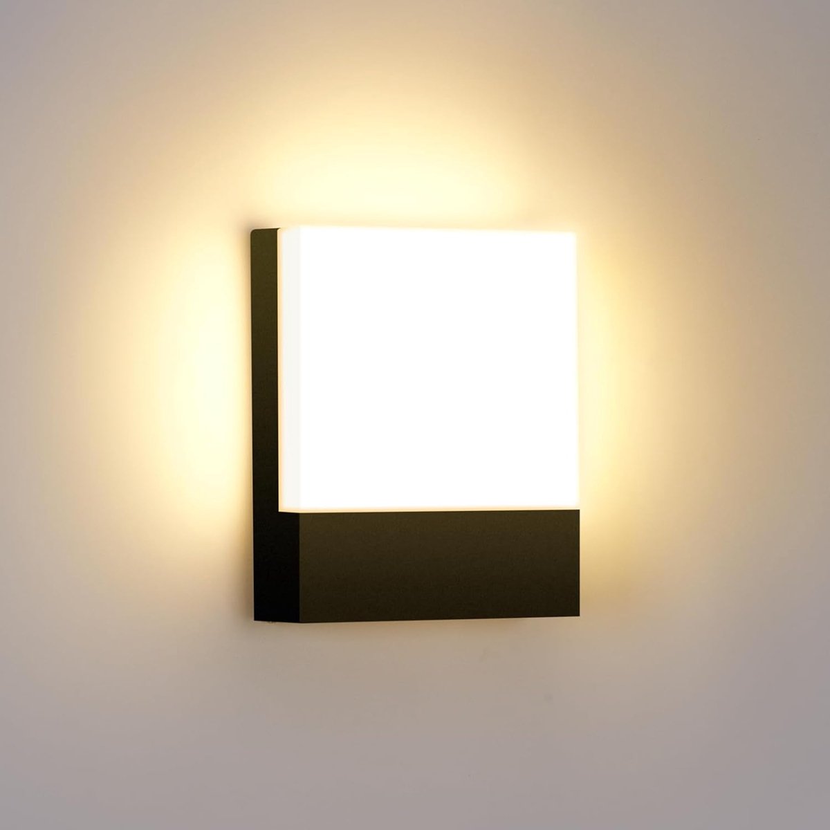 Moderne LED Wandlamp Zwart 15W Buiten & Binnen Warm Wit 3000K - Geschikt voor Woonkamer, Slaapkamer en Hal