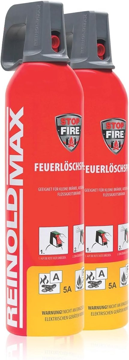 Brandblusspray - Blusser Set - Huishoudelijke Veiligheid - Herbruikbaar en Milieuvriendelijk - 2 x 750g - Wit