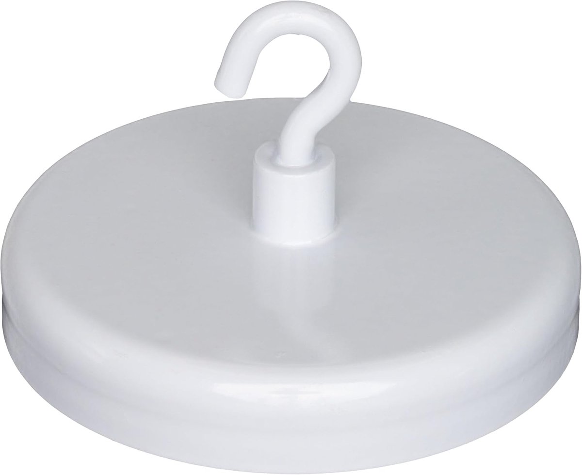 Ferrietmagneet 57 mm wit met M4-haak trekkracht 25 kg