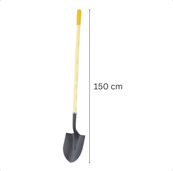 Record Spade Shovel - Stalen Kop en Fiberglass Steel - 24 cm Werkbreedte - 110 cm Lengte - Rubberen D-Handgreep - Voor Tuin, Bouw en Grondbewerking — afbeelding 4