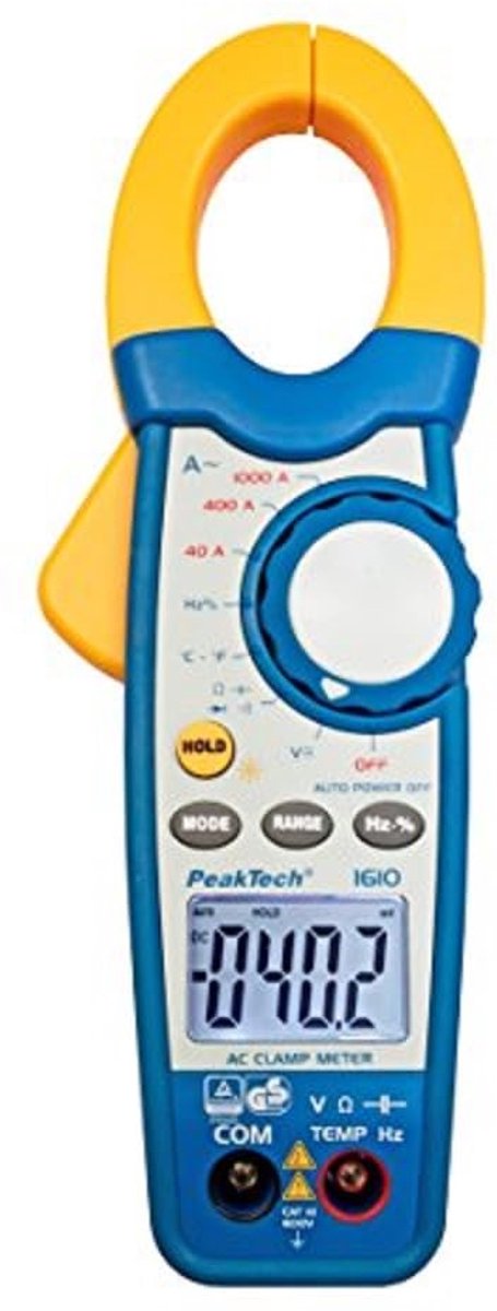 Stroomtang met Digitale Multimeter Functie tot 1000A AC en CAT III 600V