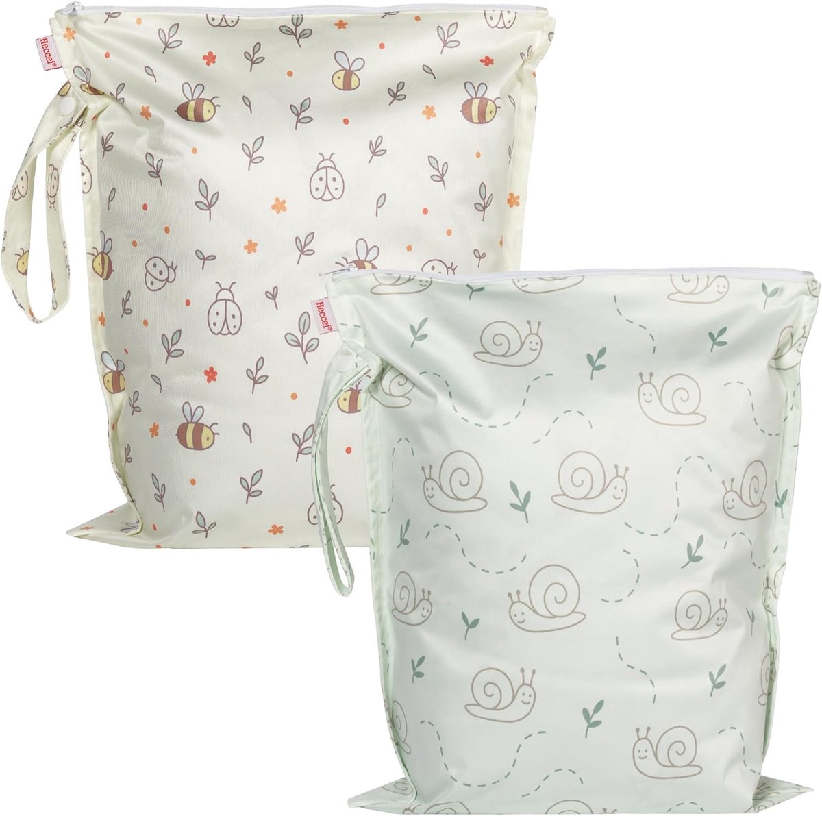 2x Waterdichte Natte Tas voor Luiers, Zwemkleding en Gymkleding (30x35 cm)