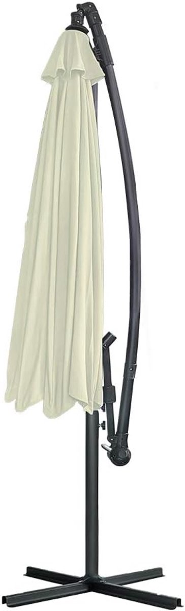 Aluminium Parasol - Zweefparasol Balkonparasol - Buiten Ontspannen - UV40 Bescherming 8 Baleinen - 350cm Diameter - Beige – foto 5