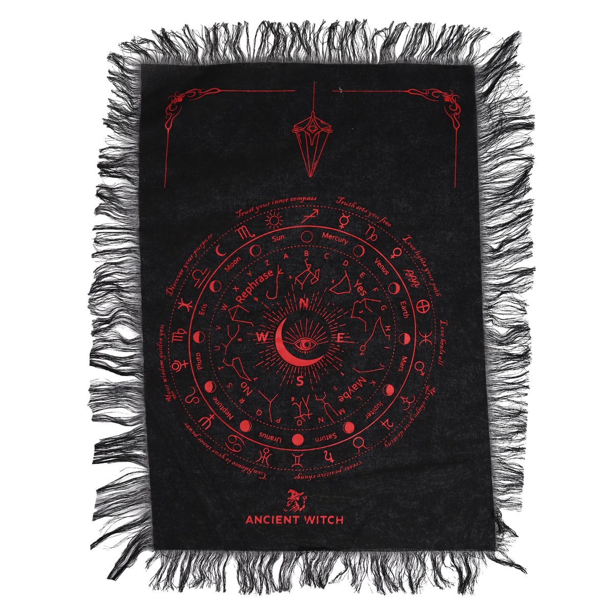 Pendelkleed - Alziend Oog - Zwart en Bloedrood