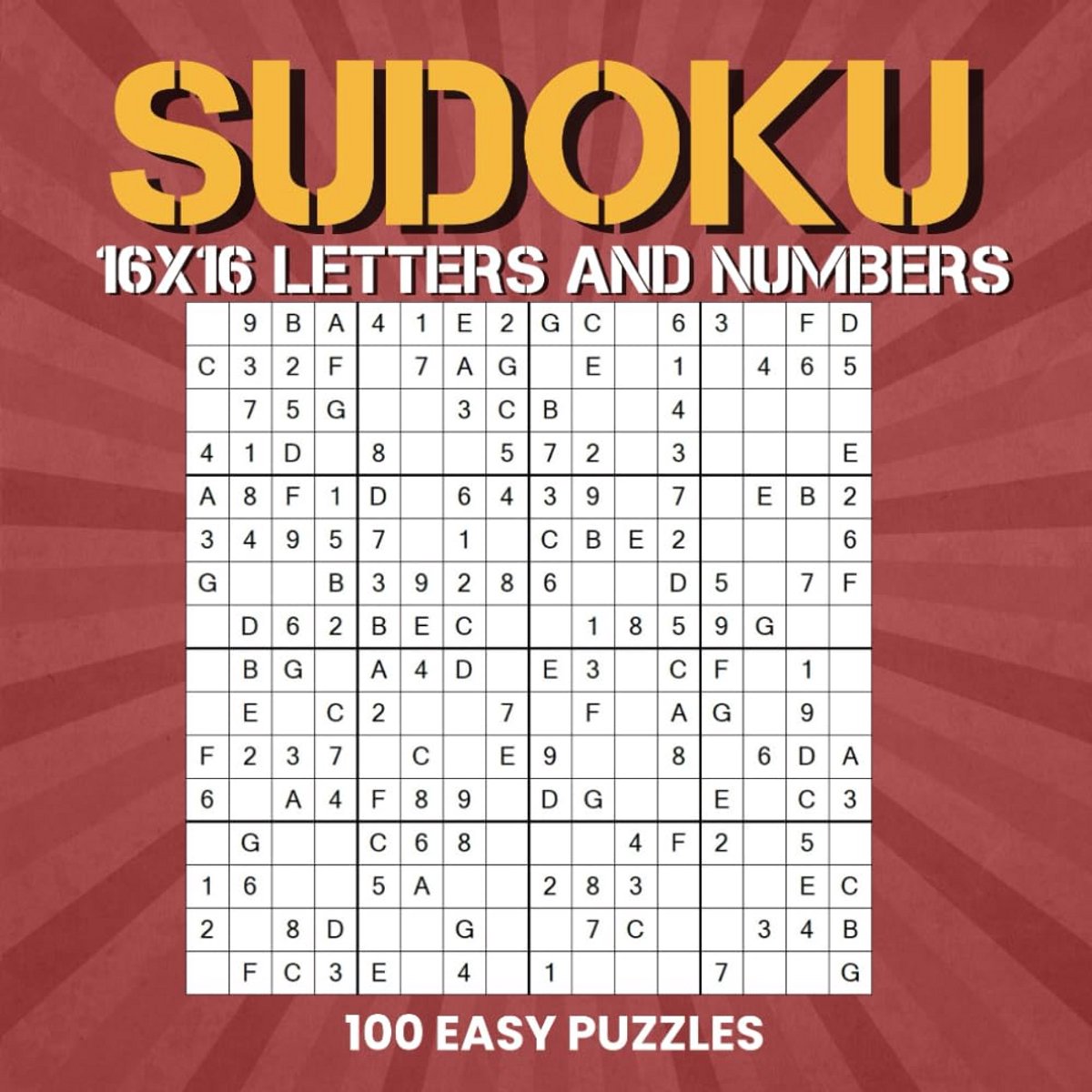Sudoku Puzzelboek - Cijfer Puzzels - Mentale Uitdaging - 16x16 Letters Cijfers - 8.5x8.5 Inch