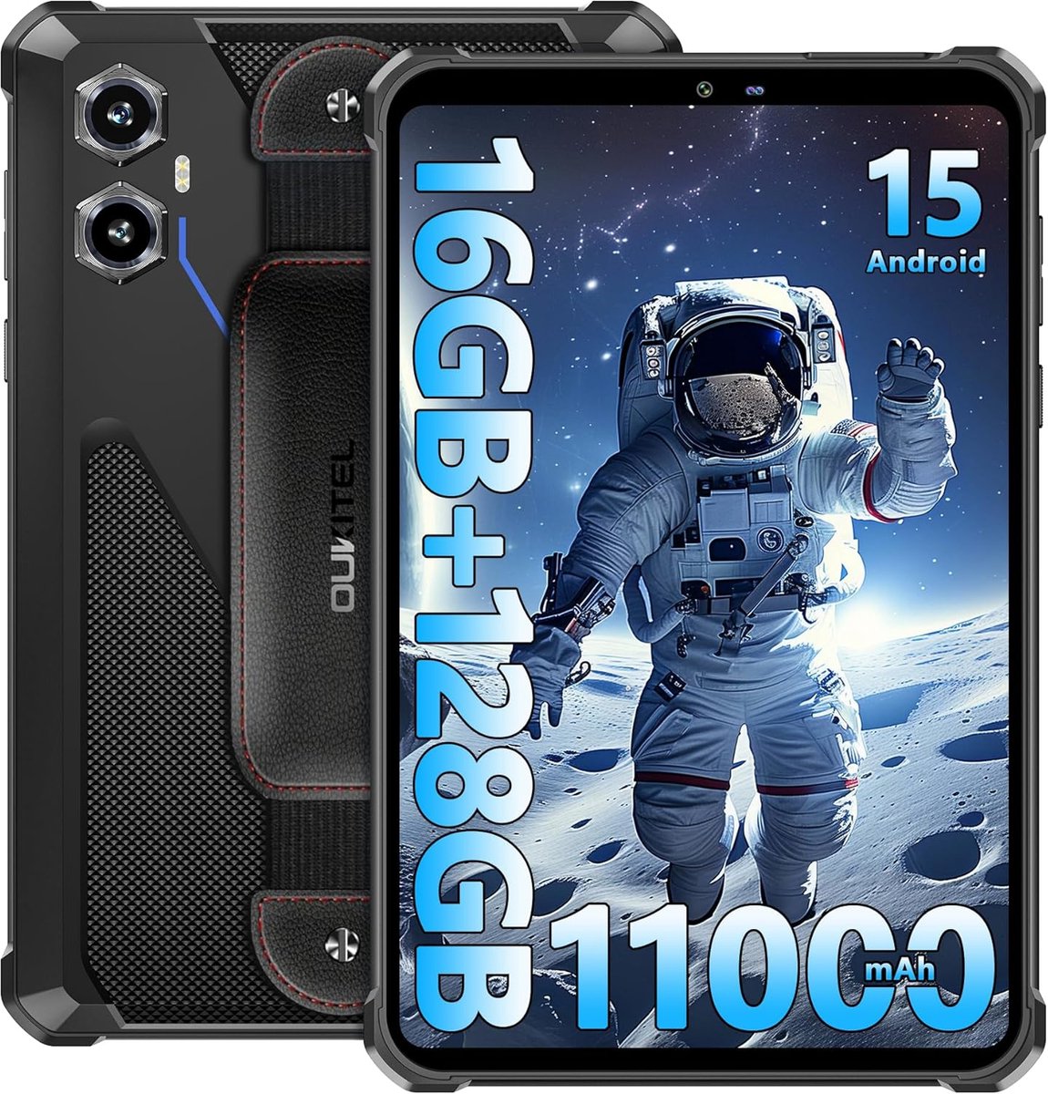 Robuuste Tablet 8 Inch Android 15 16GB+128GB - 11000 mAh Batterij, IP68 Waterdicht, 5G, Dual SIM, 16MP Camera