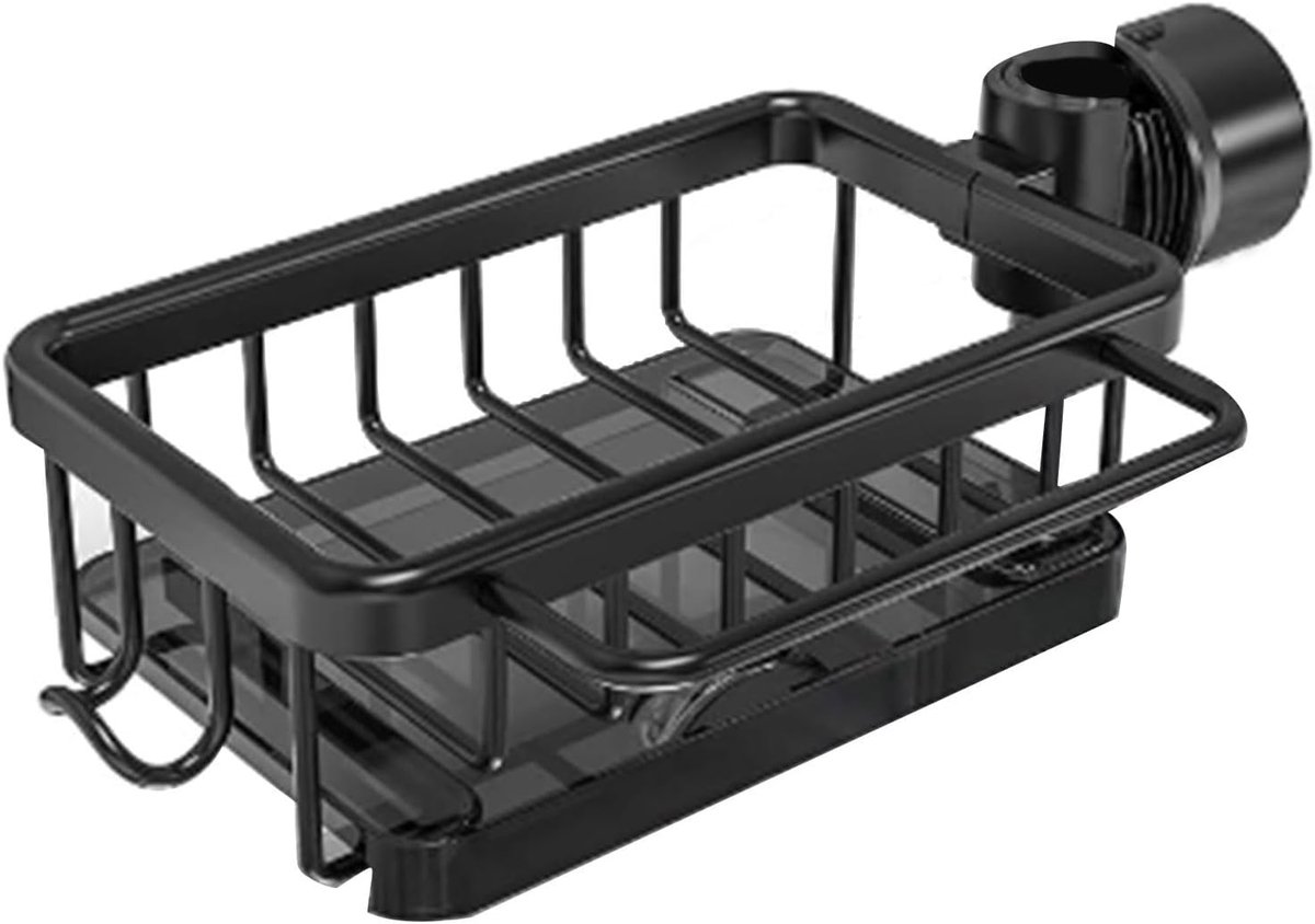 Spoelbak organizer aluminium met haakjes, roestvrij en corrosiebestendig