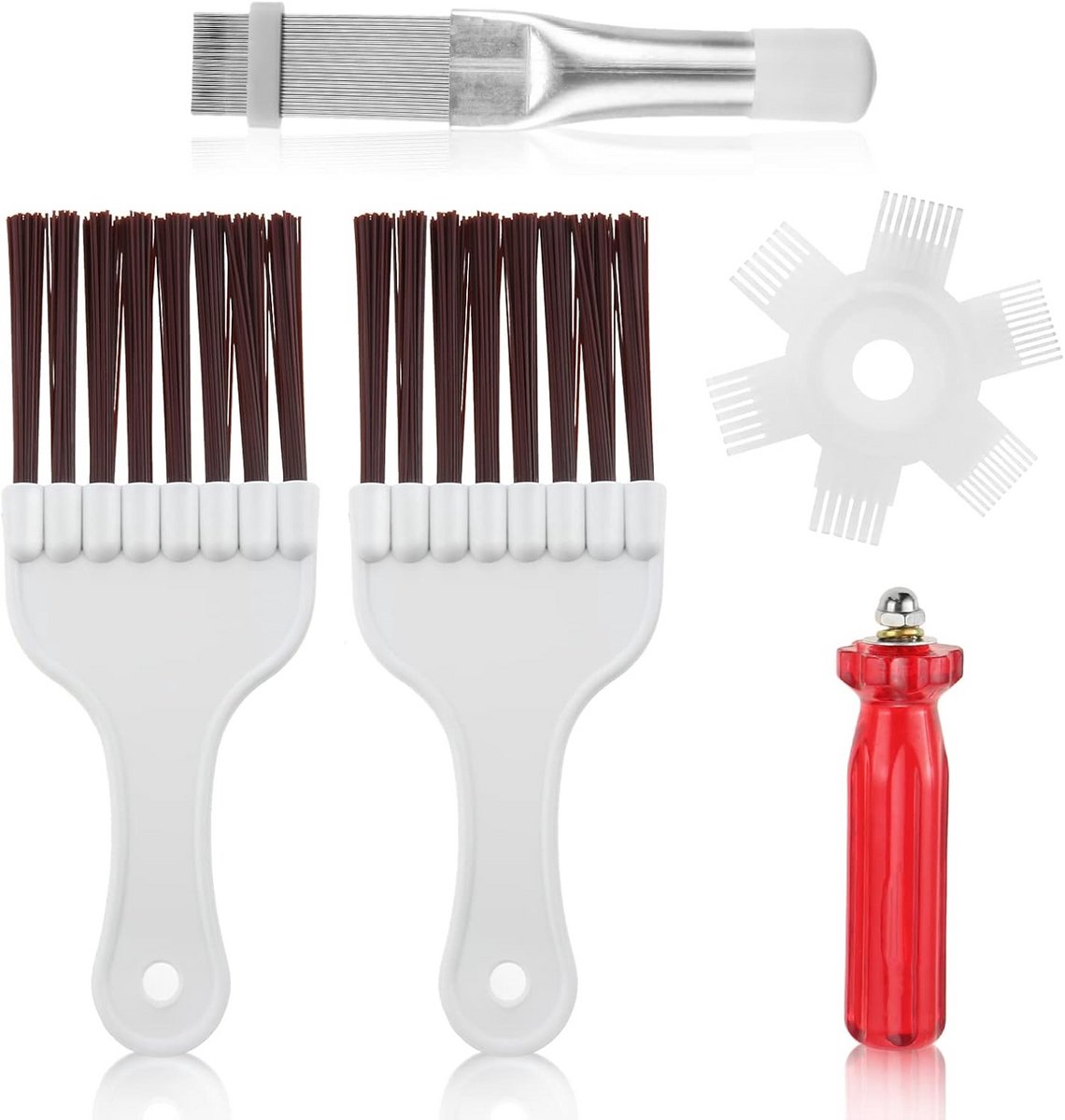 Airco Condensator Reinigingsborstel Set - Roestvrij Staal AC Fin Cleaner voor Airco, Koelkast & Radiator