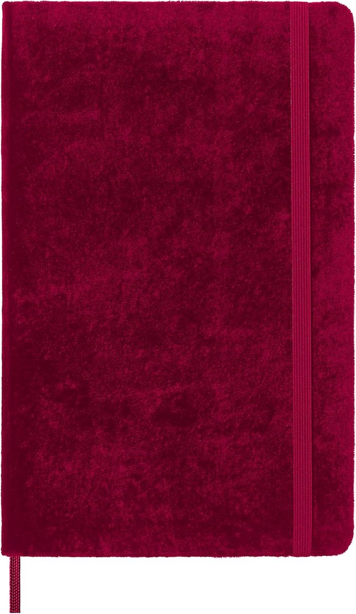 Luxe Velours Notitieboek met Elastische Sluiting, Pink, Groot Formaat, 144 Gelinieerde Pagina's