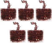 5x Kerstboom folie slingers rood 700 cm - sterren kerstslingers