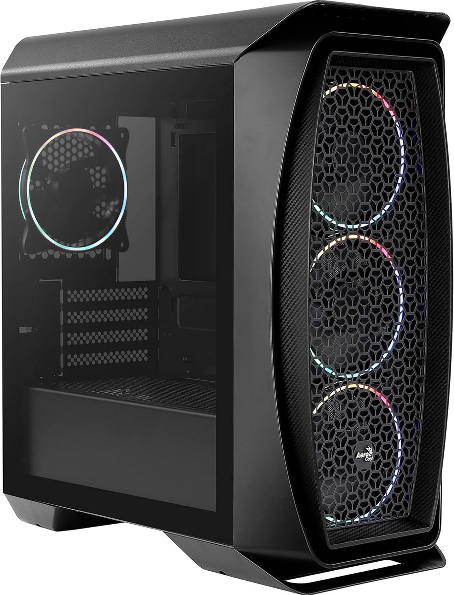 Mini Computer Behuizing - Compacte PC Kast - Gaming Setup - Gehard Glas Panelen - MicroATX Vormfactor - Zwart