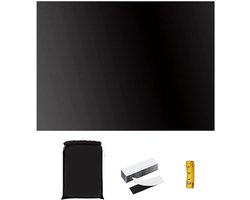 Verduisterende Gordijnen Zonder Boren - 145x200cm - Blackout Gordijn voor Babykamer & Slaapkamer - Thermisch Isolerend - Polyester - Zwart