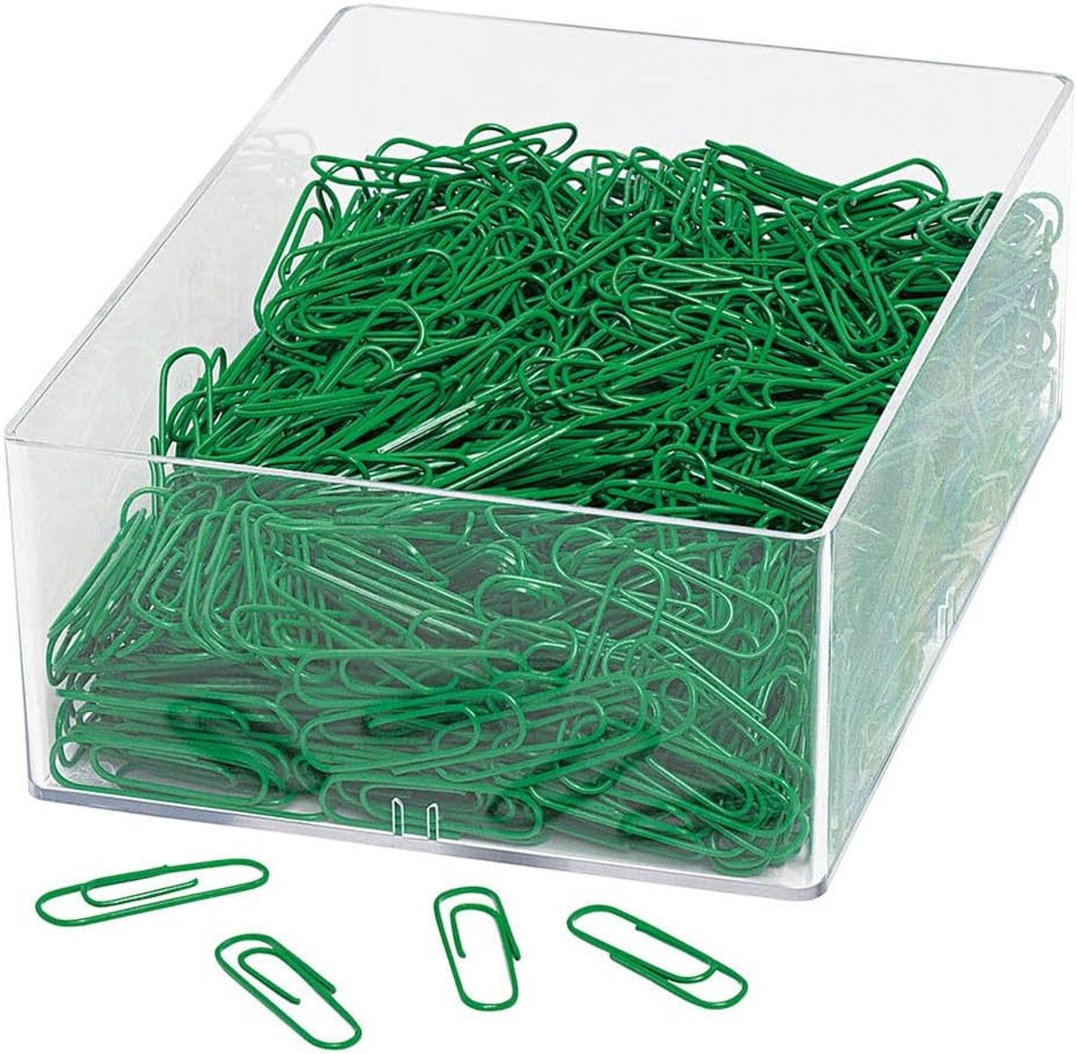 Grote Set Groene Paperclips (1000 Stuks) - 27mm Met Kunststof Coating