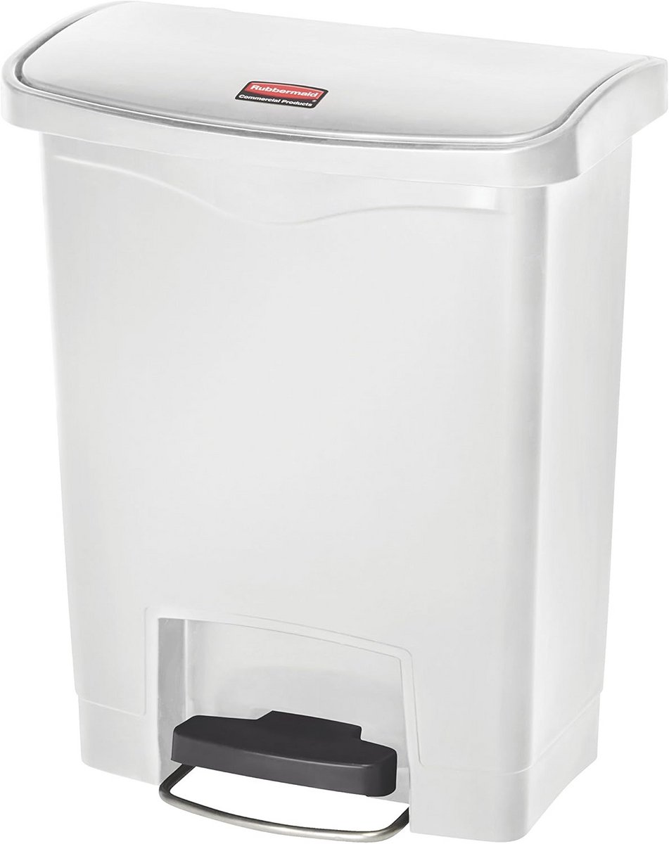 Slim Jim Step-On Afvalbak - 30 Liter - Wit - Duurzaam en Handenvrij